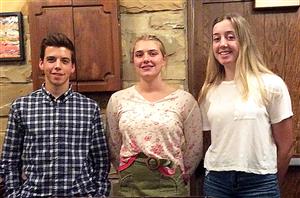 (from left) Nick James, Echo Allen, and Rileigh Farrgher 